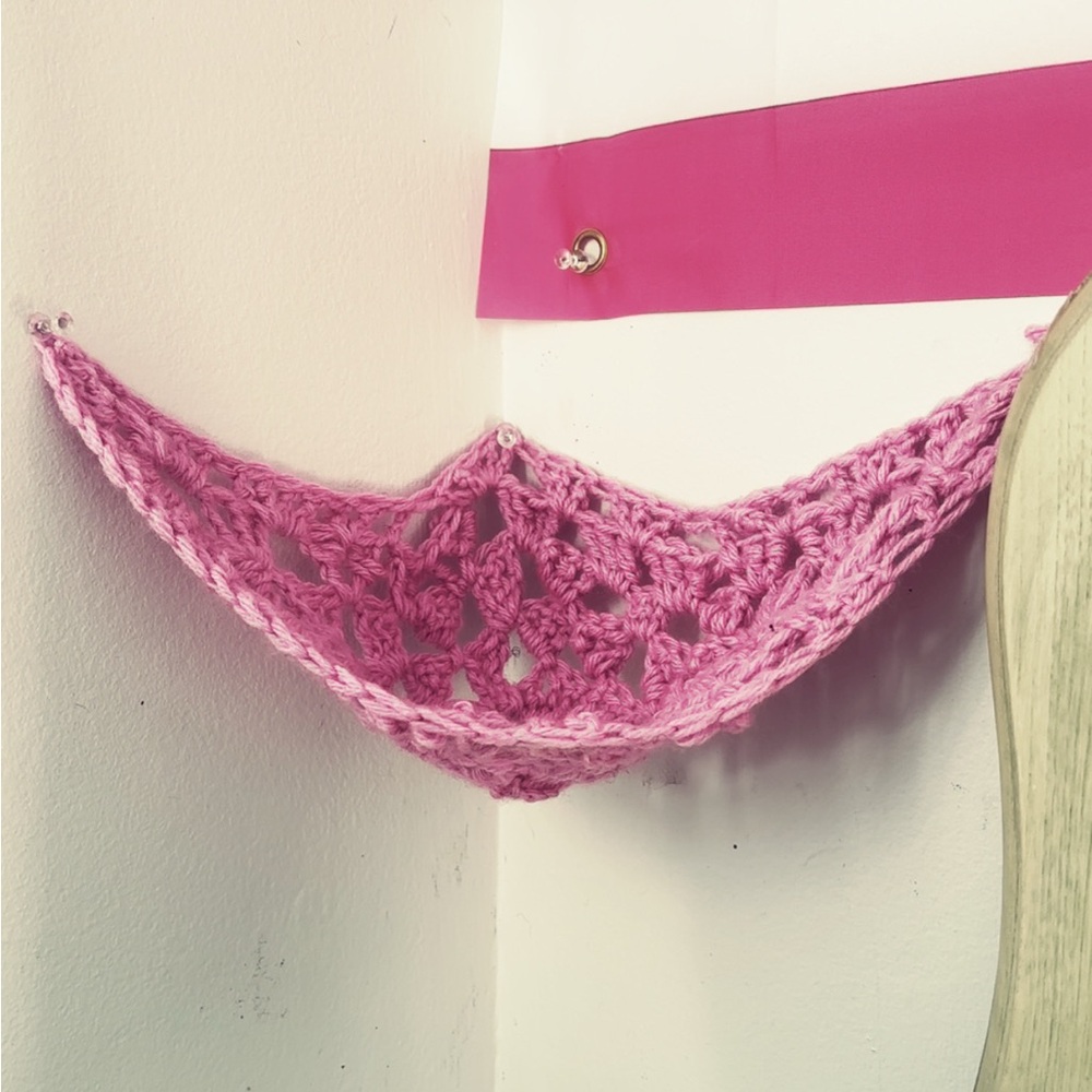 Elegant Pink Crochet Lace Bralette